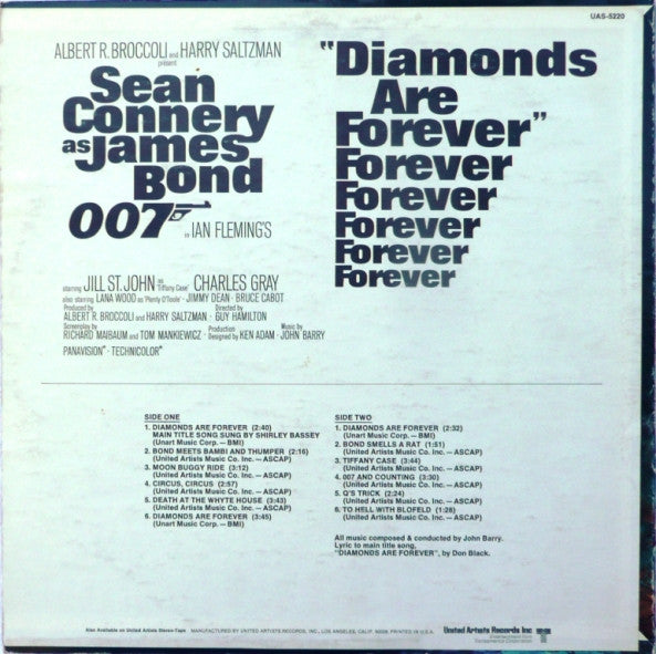 John Barry : Diamonds Are Forever (Original Motion Picture Soundtrack) (LP, Album)