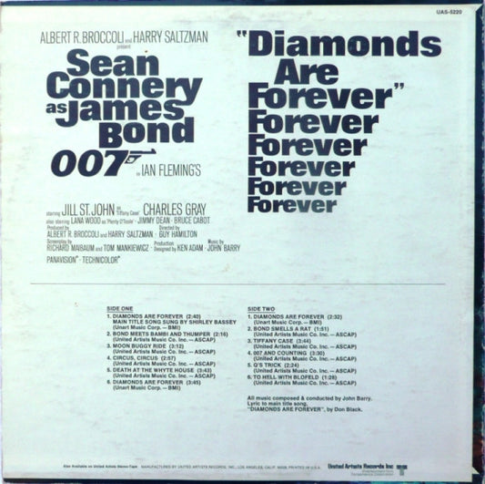 John Barry : Diamonds Are Forever (Original Motion Picture Soundtrack) (LP, Album)