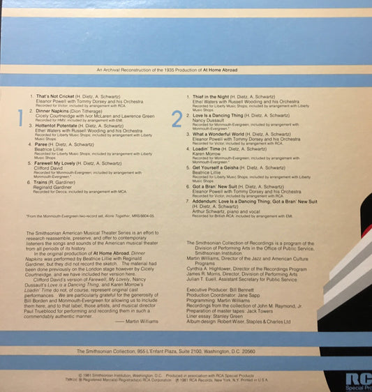 Schwartz & Dietz : At Home Abroad  (LP)