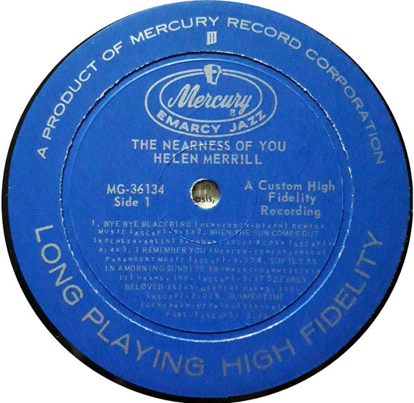 Helen Merrill : The Nearness Of You (LP, Album, Mono)