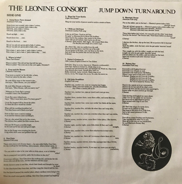The Leonine Consort : Jump Down Turnaround (LP)