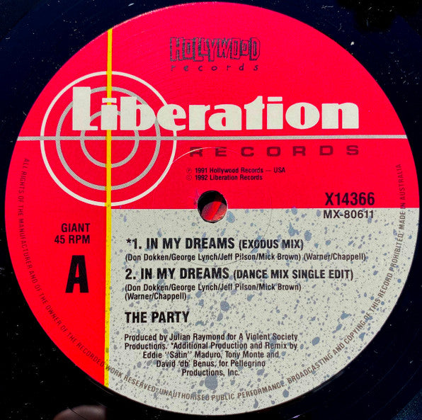 The Party : In My Dreams (12", Single)