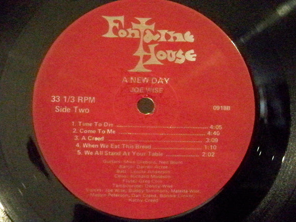 Joe Wise (3) : A New Day (LP, Album)