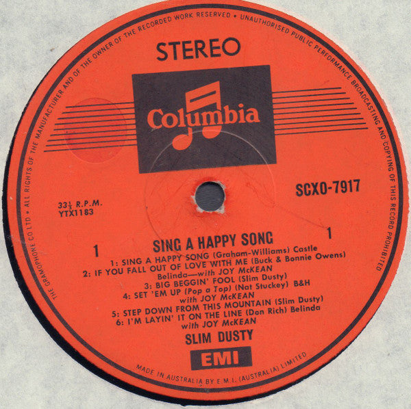 Slim Dusty : Sing A Happy Song (LP, Album)