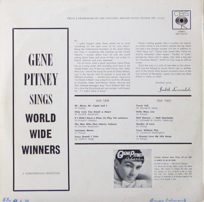 Gene Pitney : Sings World-Wide Winners (LP, Album, RE)