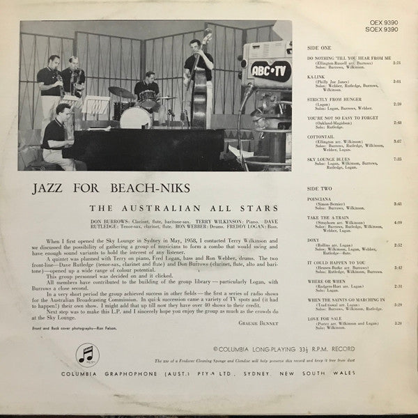The Australian All-Stars : Jazz For Beach-Niks (LP, Album, Mono, RE)