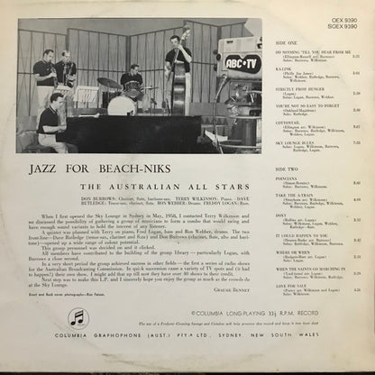 The Australian All-Stars : Jazz For Beach-Niks (LP, Album, Mono, RE)