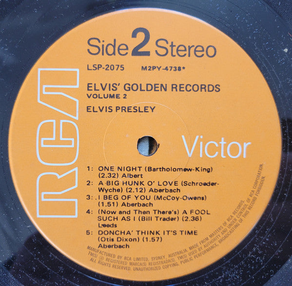 Elvis Presley : 50,000,000 Elvis Fans Can't Be Wrong (Elvis' Gold Records, Vol. 2) (LP, Comp)