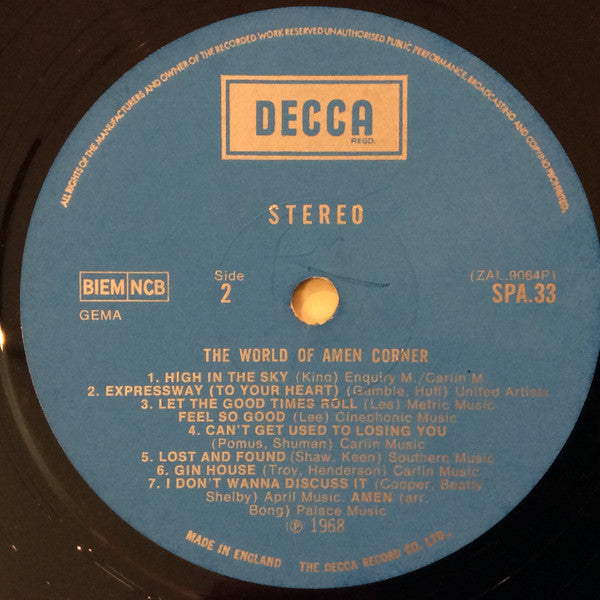Amen Corner : The World Of Amen Corner (LP, Comp)