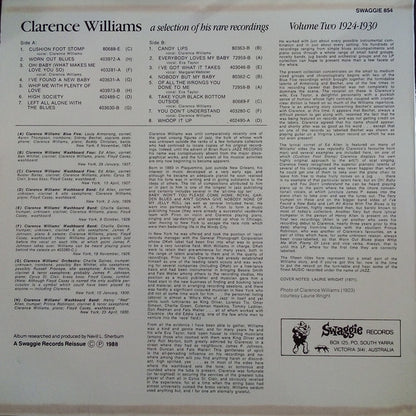 Clarence Williams : A Selection Of His Rare Recordings Volume Two 1924-1930 (LP, Comp, Mono)