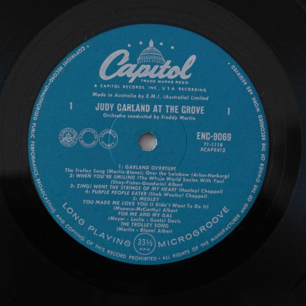 Judy Garland with Freddy Martin And His Orchestra : At The Grove (LP, Album, Mono, RE)