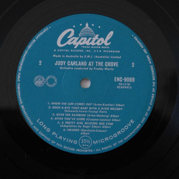 Judy Garland with Freddy Martin And His Orchestra : At The Grove (LP, Album, Mono, RE)