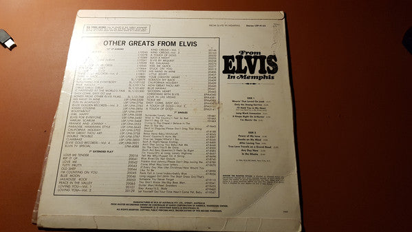 Elvis* : From Elvis In Memphis (LP, Album, Bla)
