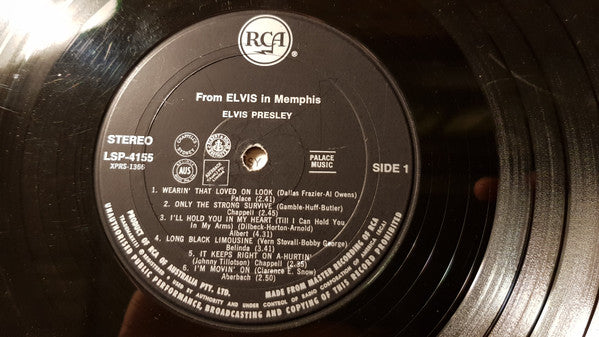 Elvis* : From Elvis In Memphis (LP, Album, Bla)