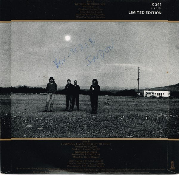 U2 : With Or Without You (7", Single, Ltd)