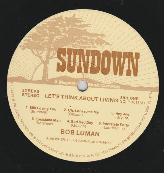 Bob Luman : Let's Think About Living (LP, Comp)