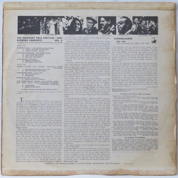 Various : Newport Folk Festival 1964 - Evening Concerts Vol. 2 (LP, Album, Mono)