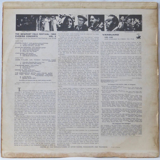 Various : Newport Folk Festival 1964 - Evening Concerts Vol. 2 (LP, Album, Mono)