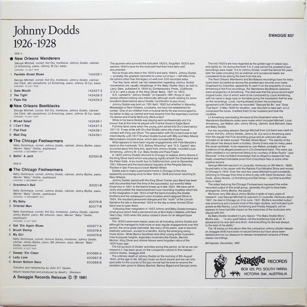 Johnny Dodds : 1926-1928 (LP, Comp)