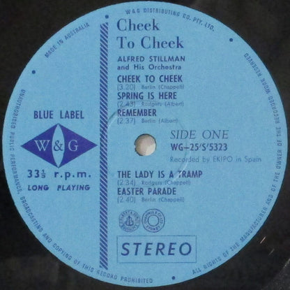 Alfred Stillman And His Orchestra : Cheek To Cheek (LP, Album)