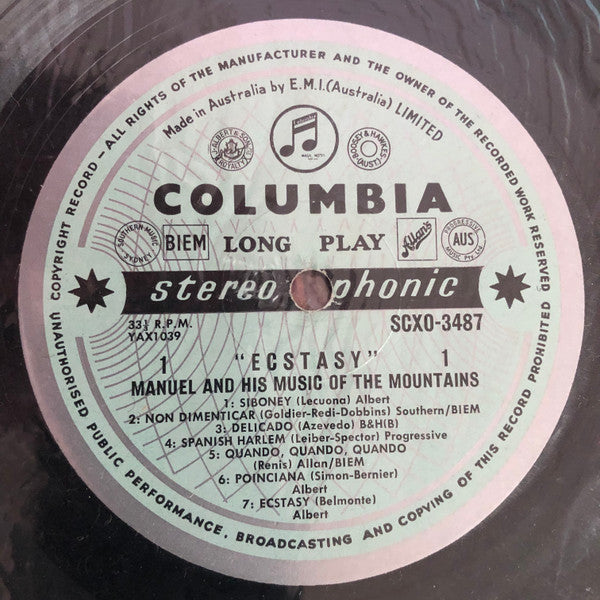 Manuel And The Music Of The Mountains* : Ecstasy (LP, Album)