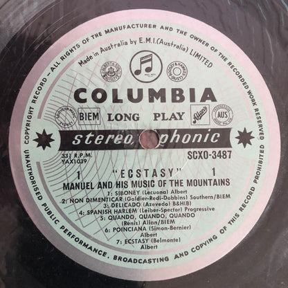 Manuel And The Music Of The Mountains* : Ecstasy (LP, Album)