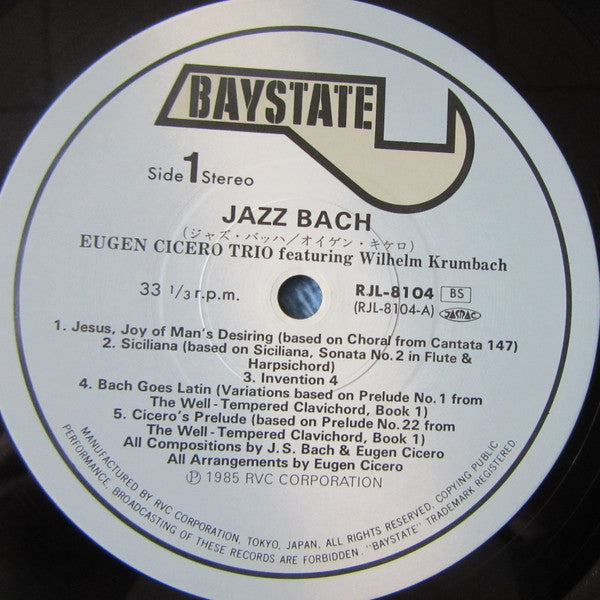 Eugen Cicero Trio : Jazz Bach (LP, Album)