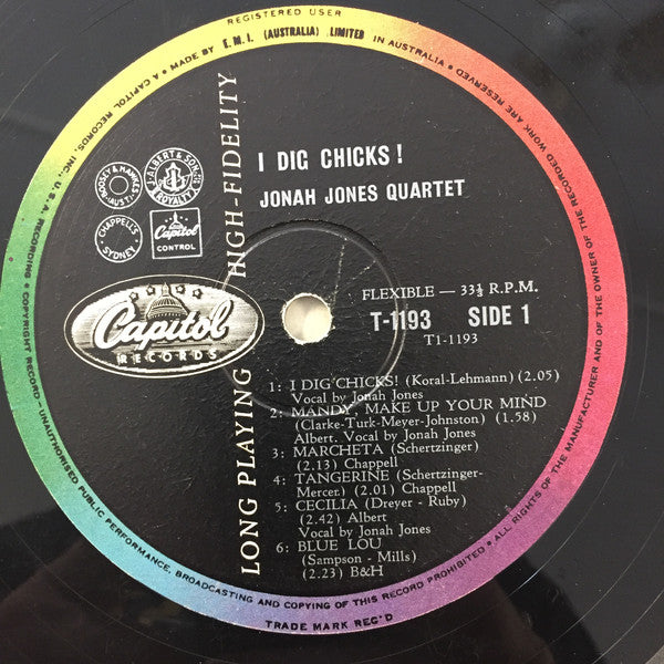 The Jonah Jones Quartet : I Dig Chicks! (LP, Album)