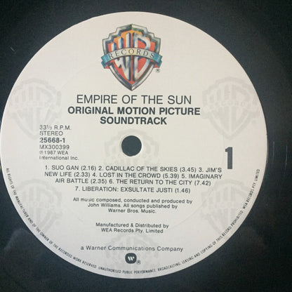John Williams (4) : Empire Of The Sun (Original Motion Picture Soundtrack) (LP)