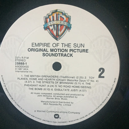 John Williams (4) : Empire Of The Sun (Original Motion Picture Soundtrack) (LP)
