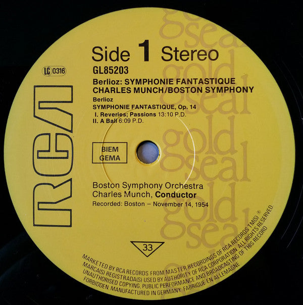 Hector Berlioz, Charles Munch, Boston Symphony Orchestra : Symphonie Fantastique (LP, Mono)