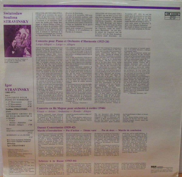 Igor Stravinsky, Soulima Stravinsky, RCA Victor Symphony Orchestra, RCA Victor Chamber Orchestra : Stravinsky dirige Stravinsky (LP, Comp, Mono)
