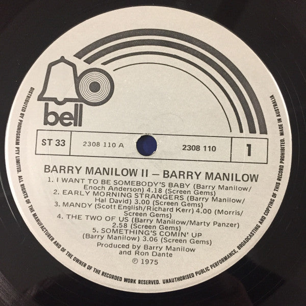 Barry Manilow : Barry Manilow II (LP, Album)