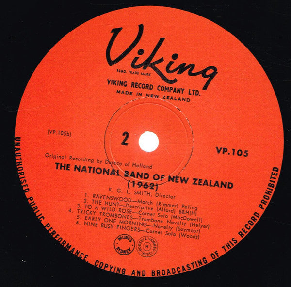 The National Band Of New Zealand : 1962 National Band Of New Zealand (LP)