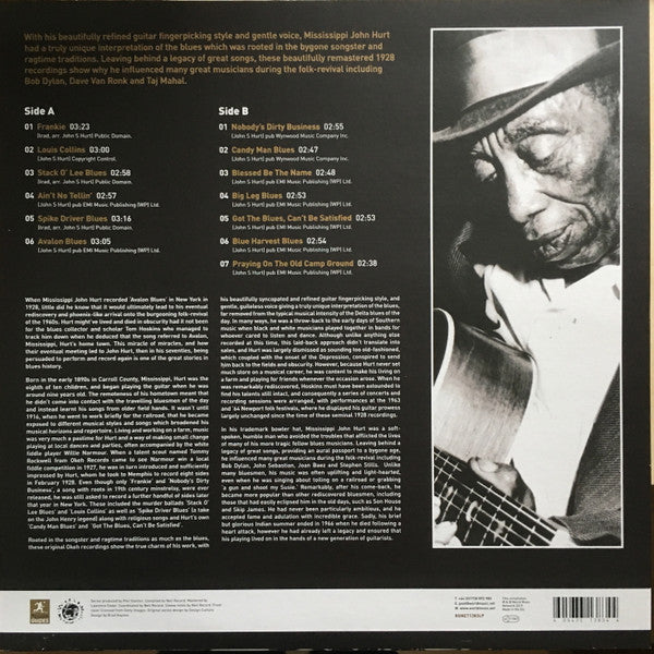 Mississippi John Hurt : The Rough Guide To Mississippi John Hurt (Reborn And Remastered) (LP, Comp, Ltd, RM)