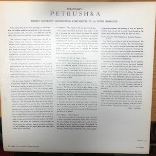 Igor Stravinsky / L'Orchestre De La Suisse Romande, Ernest Ansermet : Petrushka:  Complete Ballet, "Original Edition" (LP, Album, RP)
