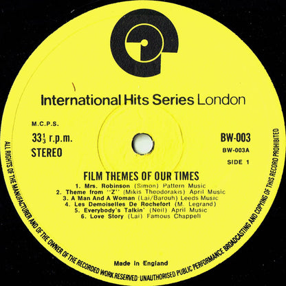 Unknown Artist : Film Themes Of Our Times (LP, Yel)