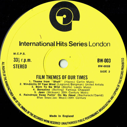 Unknown Artist : Film Themes Of Our Times (LP, Yel)
