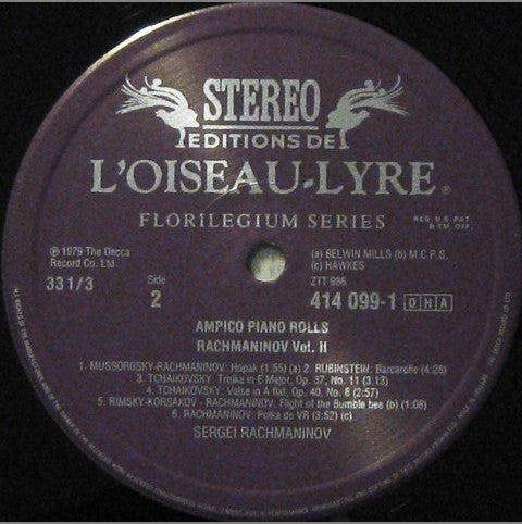 Sergei Rachmaninoff : The Ampico Recordings Volume Two (LP, Comp)
