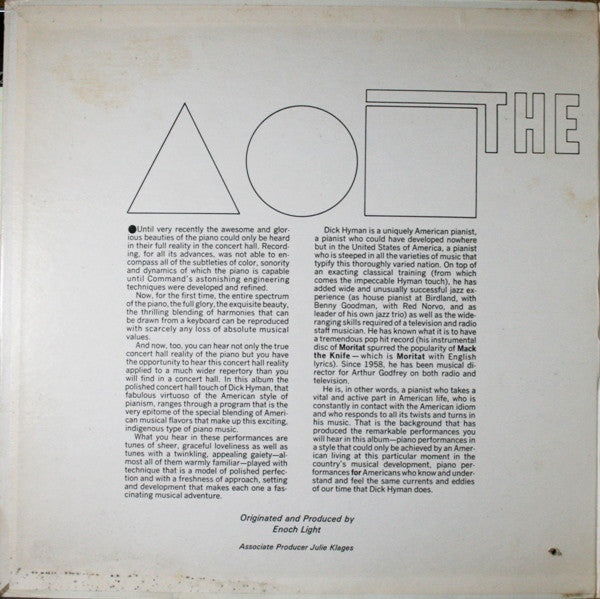 The Dick Hyman Trio : The Dick Hyman Trio (LP, Album, Gat)