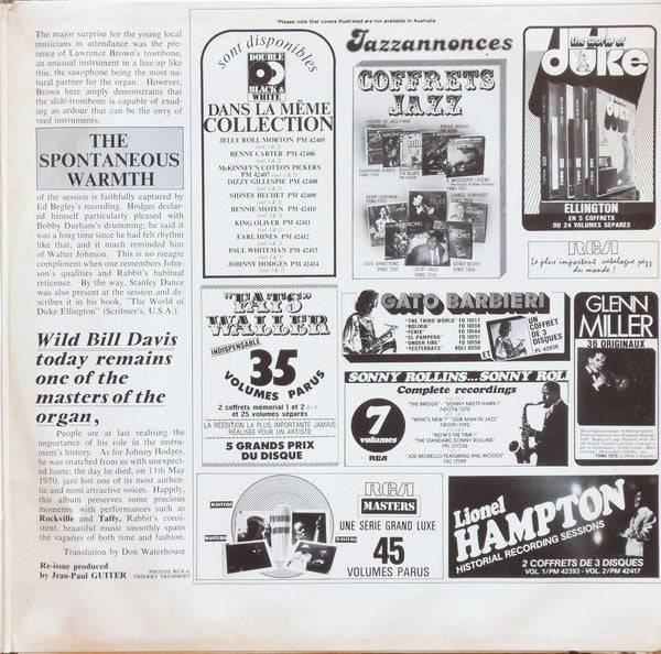 Johnny Hodges, Wild Bill Davis : Johnny Hodges, Wild Bill Davis Volume 1 - 2 / 1965 - 1966 (2xLP, Album, Comp)