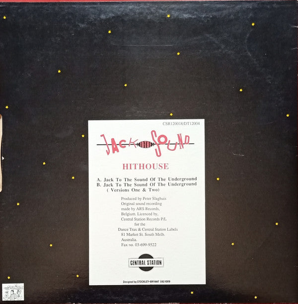 Hithouse : Jack To The Sound Of The Underground (Acid Mix & Underground Mix) (12", Single)