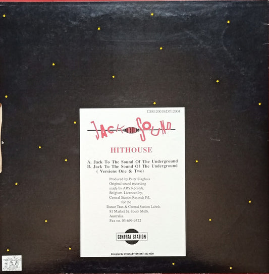 Hithouse : Jack To The Sound Of The Underground (Acid Mix & Underground Mix) (12", Single)