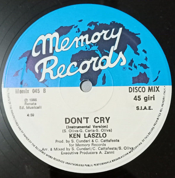 Ken Laszlo : Don't Cry (12", Single)