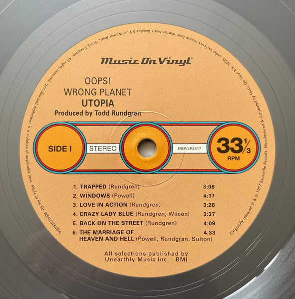 Utopia (5) : Oops! Wrong Planet (LP, Album, Ltd, Num, RE, Sil)
