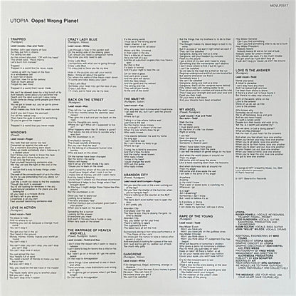 Utopia (5) : Oops! Wrong Planet (LP, Album, Ltd, Num, RE, Sil)