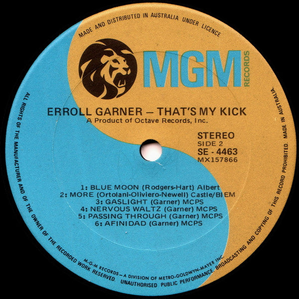 Erroll Garner : That's My Kick (LP, Album)