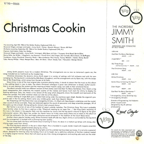 Jimmy Smith : Christmas Cookin' (LP, Album)