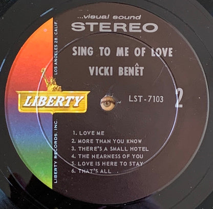 Vicki Benet : Sing To Me Of Love (LP, Album, RP)