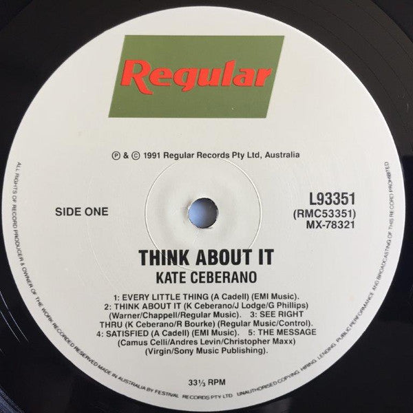Kate Ceberano : Think About It (LP, Album)